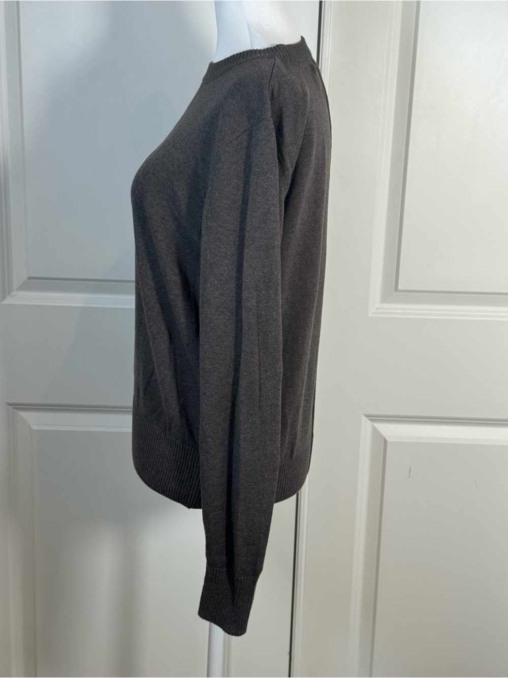 PACT Organic Cotton Crewneck Sweater Womens M Oatmeal Brown Minimalist Capsule - Picture 4 of 9